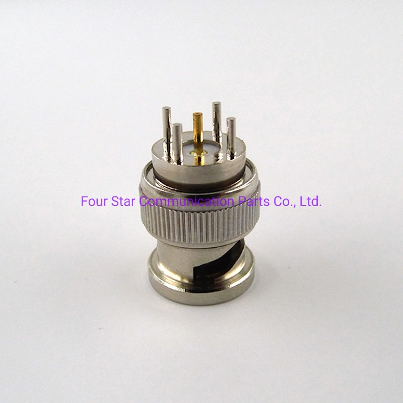 50ohm Electrical Wire Waterproof RF Coaxial BNC Male Straight Connector for P. C. B Mount