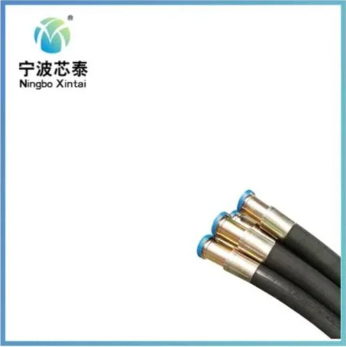 4 Wire Spiral Hydraulic Rubber Hose DIN4sp Flexible Pipe Assembly SAE Staplelok Fitting NPT