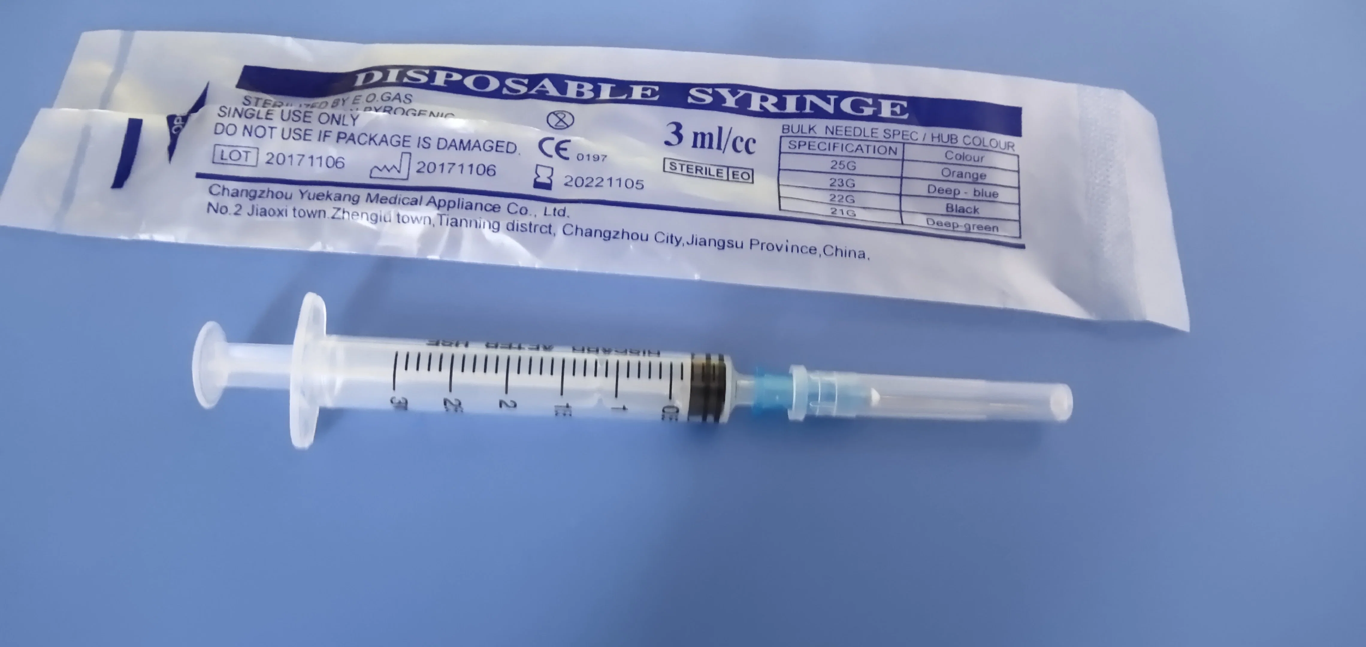 Disposable Syringe 3ml, Luer Slip, 23gx1" with Ce and ISO Approved