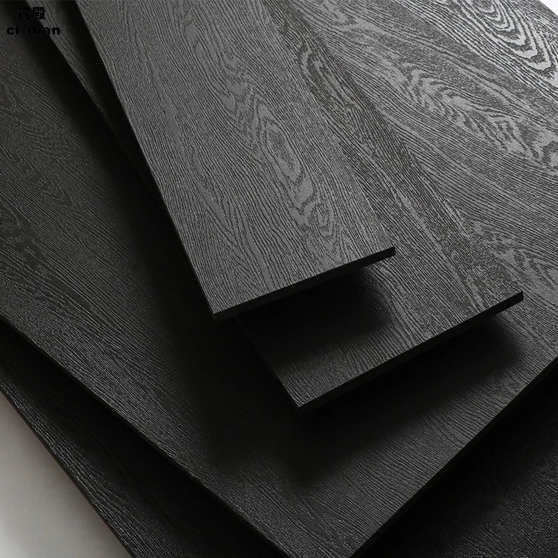 Black 3D Inkjet Rustic Porcelain Wood Tile Flooring Ceramic Wood Tile for Sale