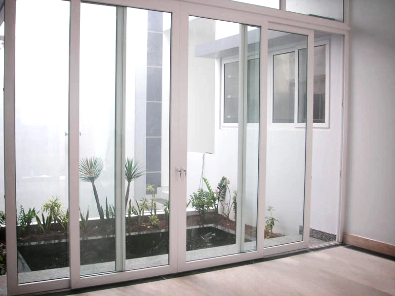 PVC/UPVC ventana deslizante con pantalla de la red con mango de alta calidad