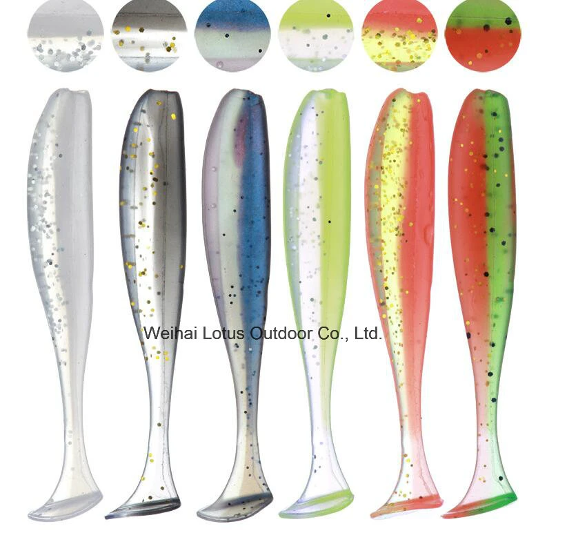 Señuelos blandos Swimbaits Pesca Bass Cola de paleta de plástico Cebo Luya Caja portátil Colores probados para trucha salmón Redfish Agua dulce Agua salada Swimbait