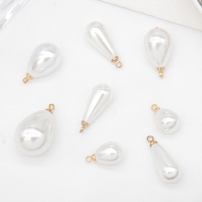 Latest Jewelry Plastic Bright Water Drop Pendants Pearl Loose Deads Accessories