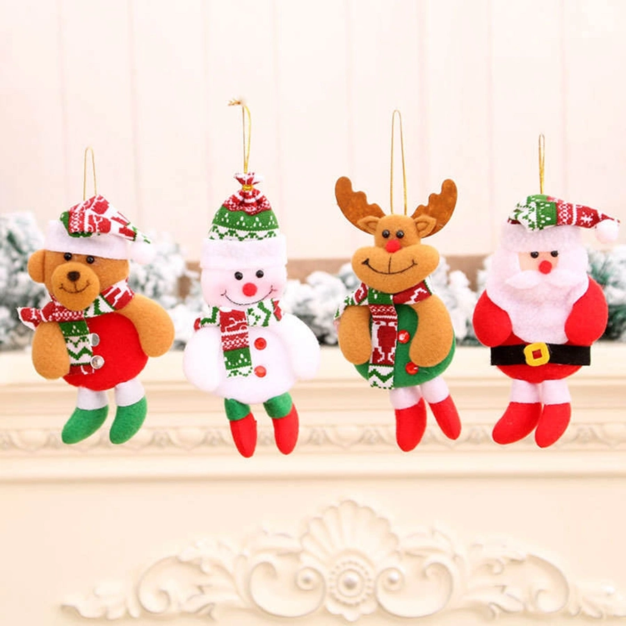 2023 Party Decorations Christmas Tree Ornaments Hanging Doll Santa Claus Snowman Reindeer Bear Plush Dolls Home Decor