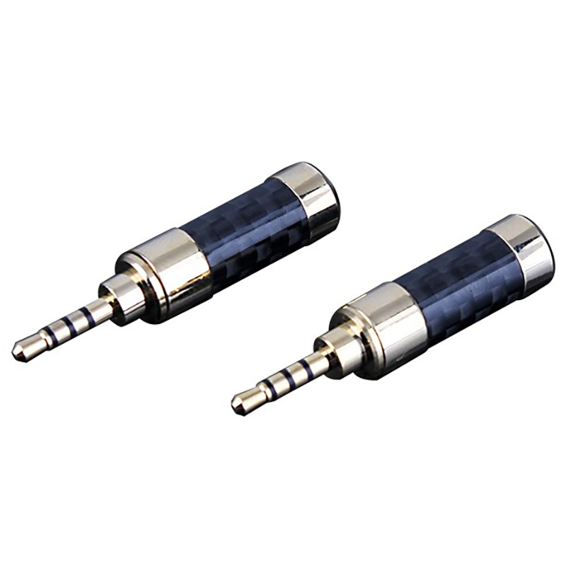 Conector de soldadura de tomada de 2,5 mm e 4 pólos adaptador de áudio ficha banhada a ouro