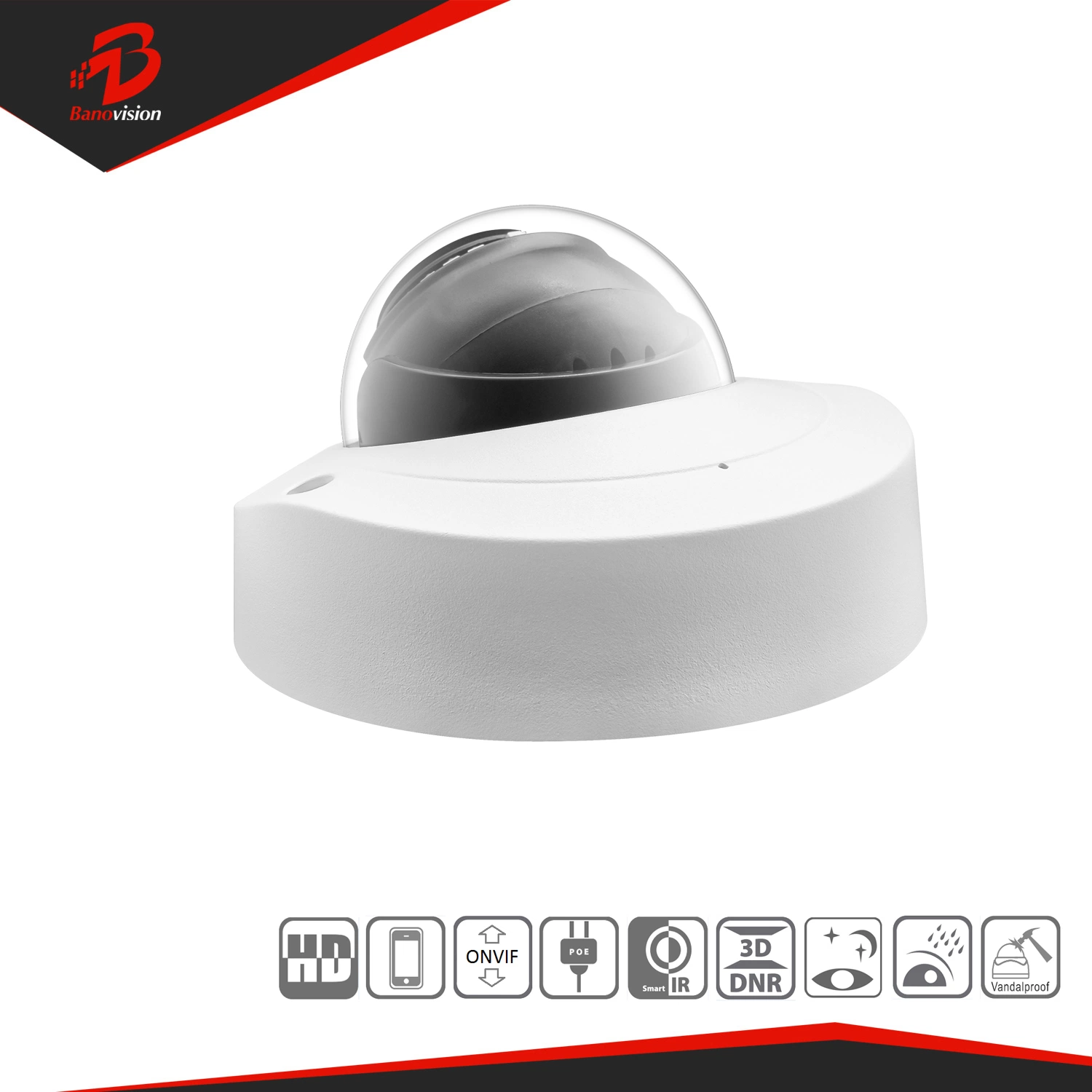 2MP Vigilancia de seguridad CCTV IP Network Vandal Proof Mini Dome Cámara