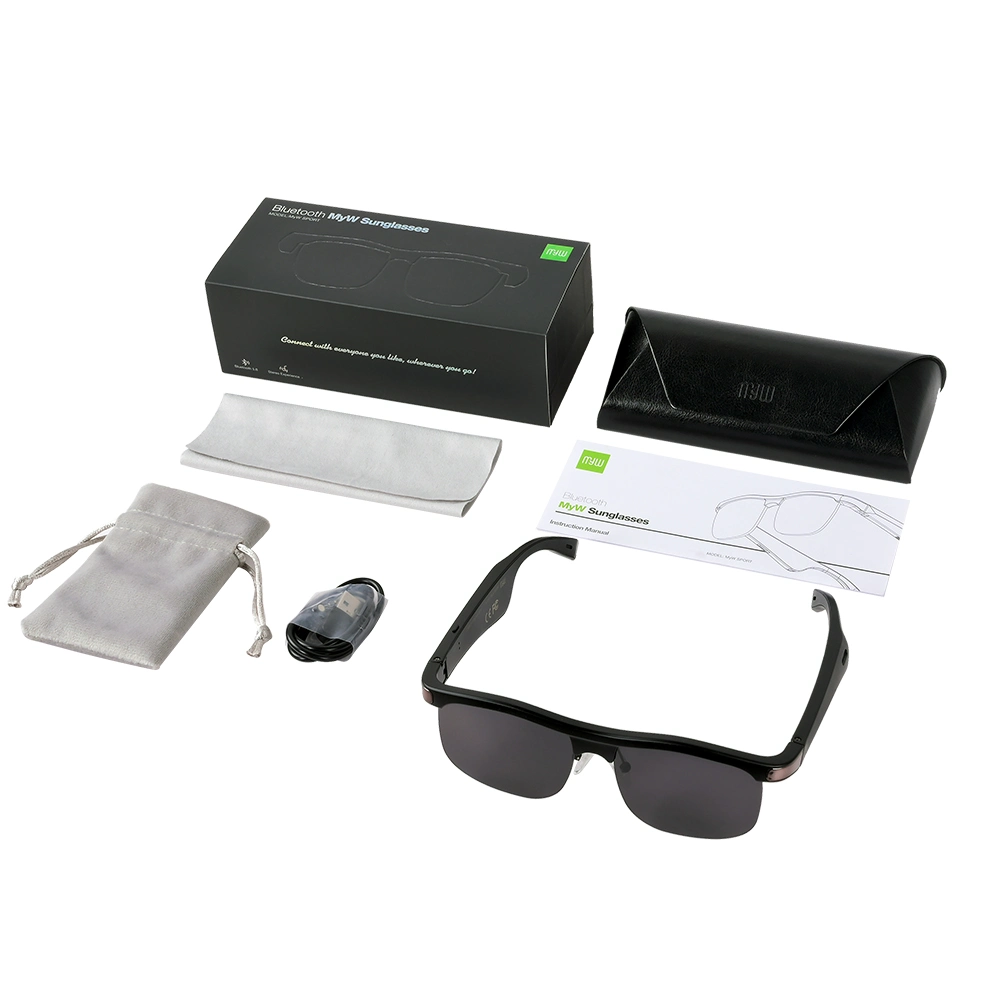 tempo de espera muito tempo Myw Wireless Bluetooth 5.0 Smart Desporto Áudio à prova de raios UV Anti Azul óculos de sol