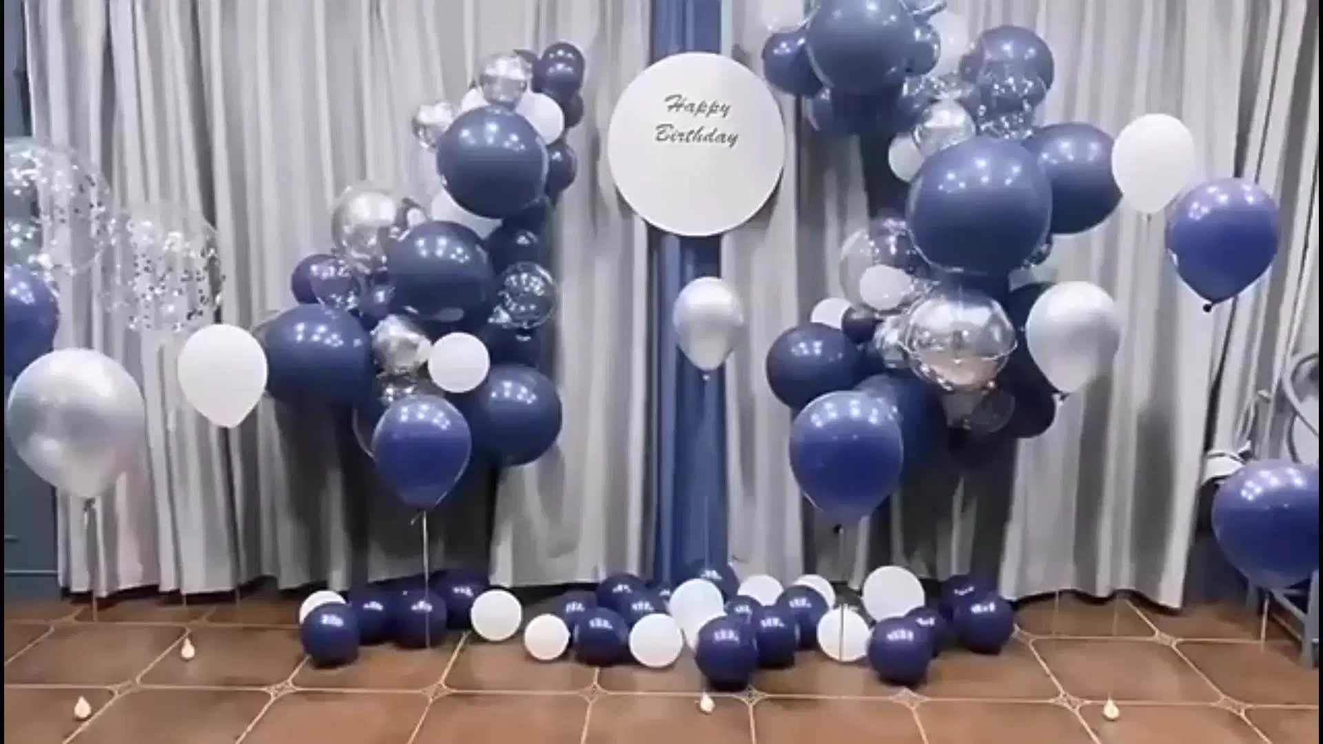 113PCS Navy Blue White Gold Balloon Baby Shower Bridal Shower Boys Birthday Party Decoration Arrangement Balloons