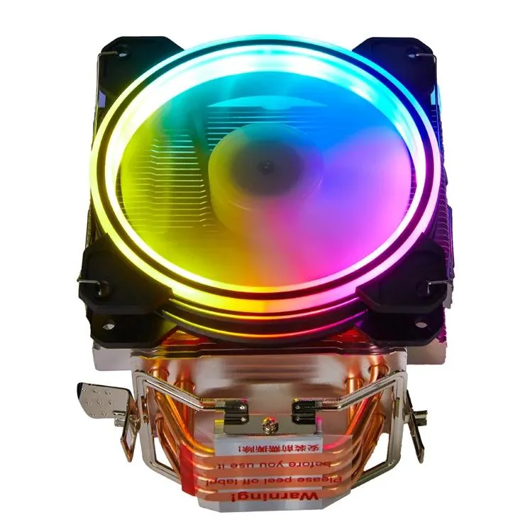 12V 120mm bajo ruido de alta velocidad de CPU Ventilador de radiador de refrigeración RGB para juego de PC 4 4pin