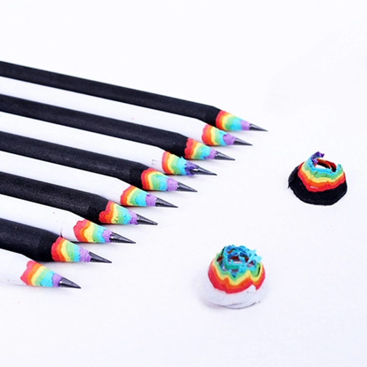 Environmental Paper Rainbow Coloured Pencils for Drawing Stationery