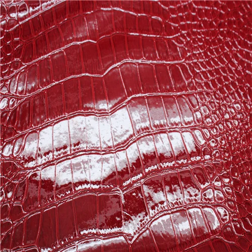 Crocodile Embossed PVC Synthetic Faux PU Leather Knitted Backing Material Durable -Ava