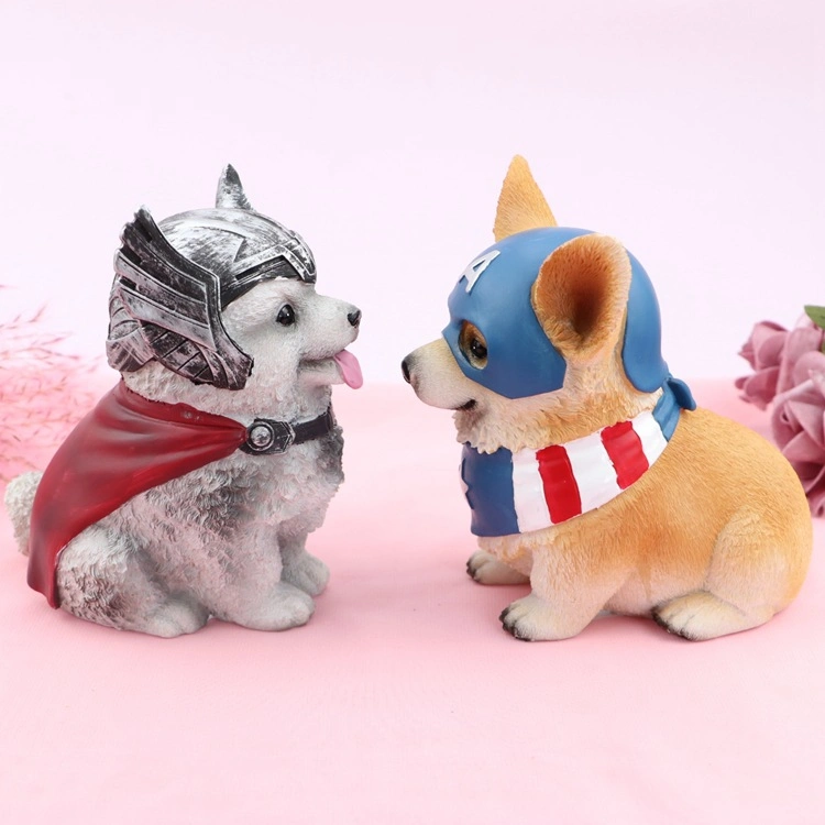 Custom Resin Artificial Lifelike Dog Decorative Craft Money Box Toy