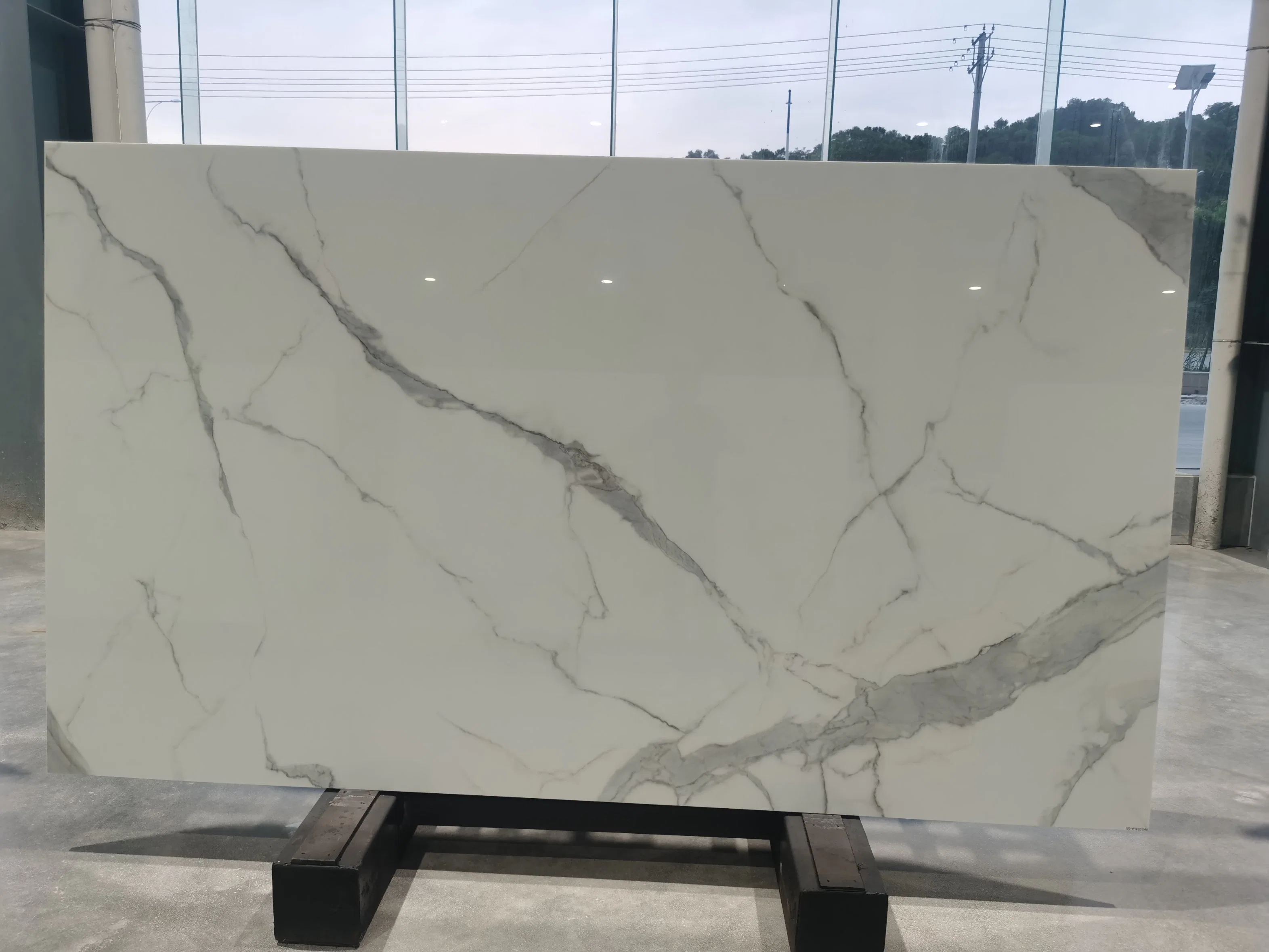 Diverse Styles Calacatta White Nano Glass Stone Slab for Countertops