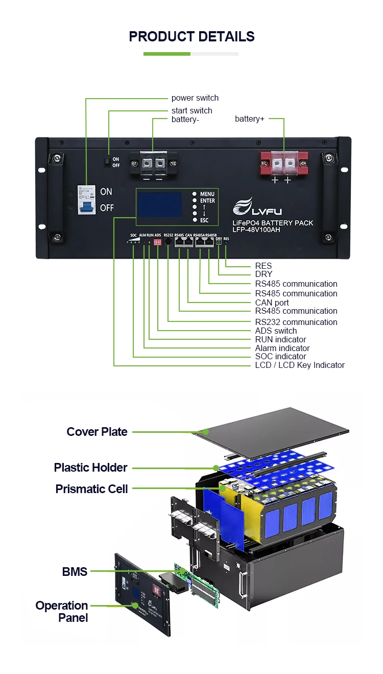 LiFePO4 Battery 96V 192V 384V 100ah High Voltage Battery Storage Lithium Ion Battery Ess System Customized