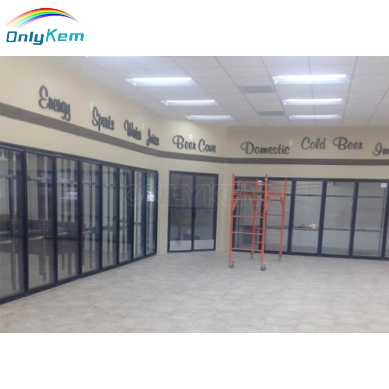 Commercial Supermarket Display Walk in Cooler with Glass Doors for Beer Cave