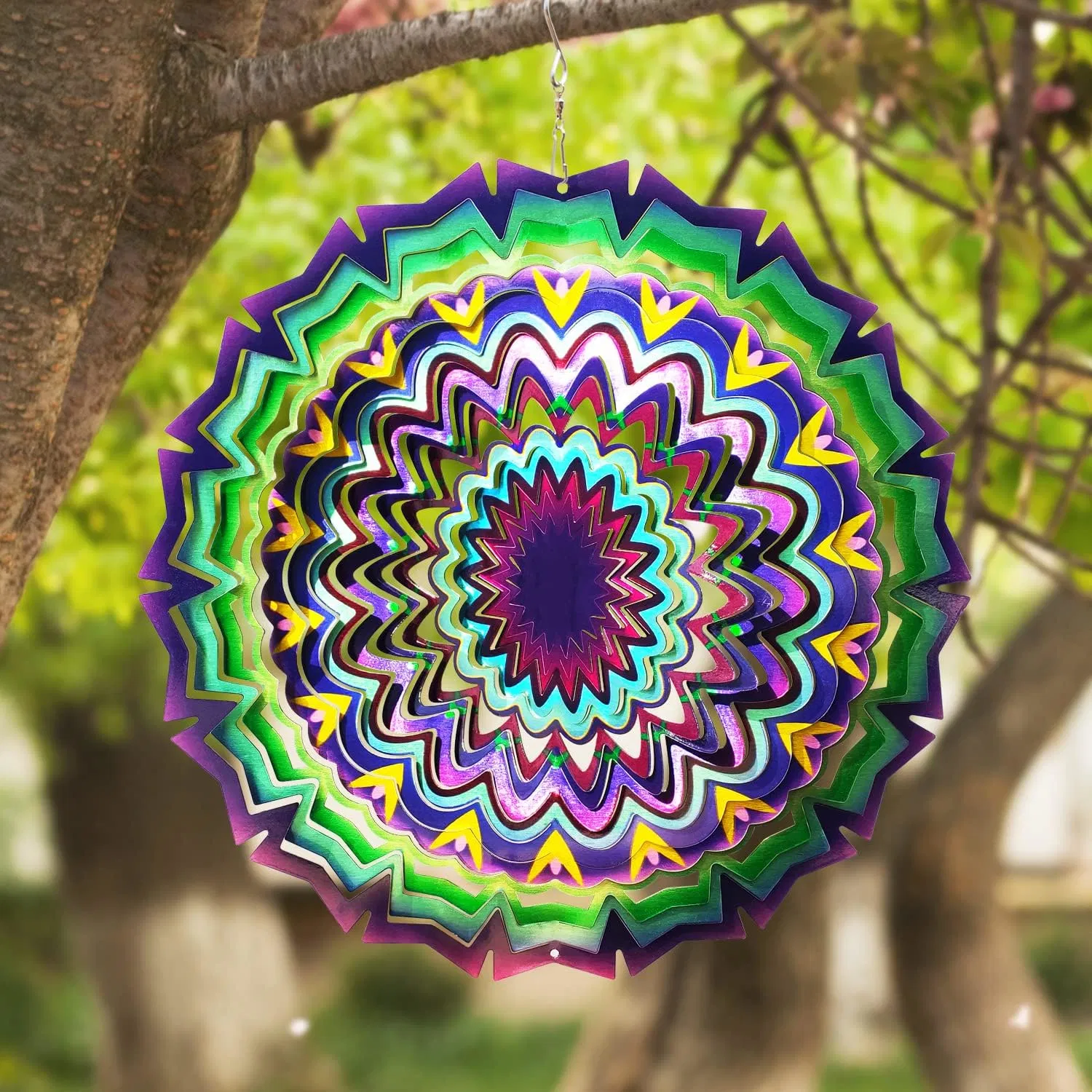 Outdoor Garden Decoration Crafts Ornaments 12inch Multi Color Life Tree Wind Spinners