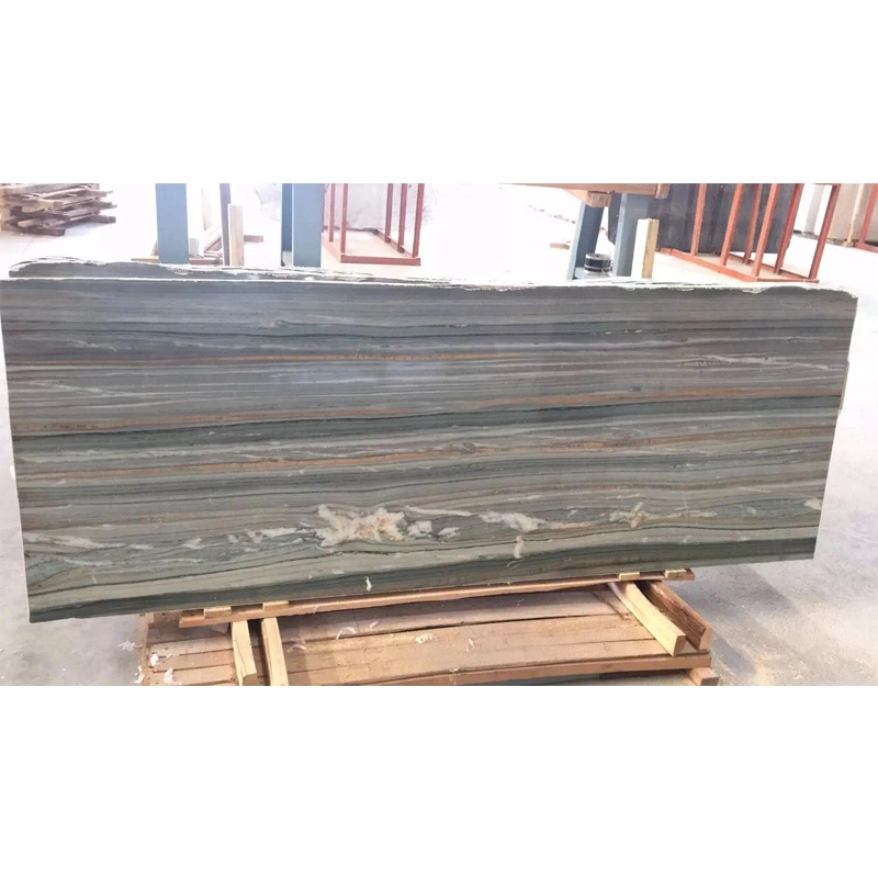 Marble Slabs Wooden Vein Green Marble Slabs