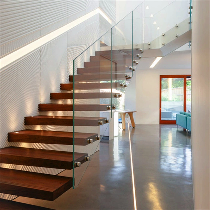 Modern Staircase Design Steel Mono Stringer Wooden Stair