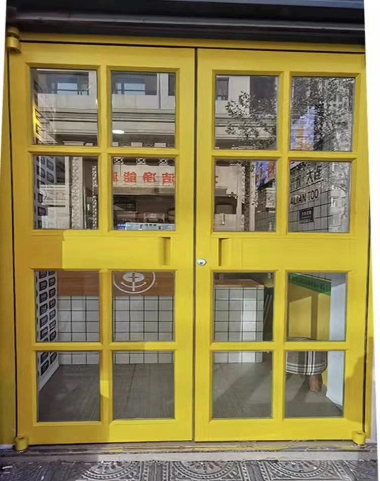 Metal Double Glass Entrance Door Aluminum Shop Store Front Door