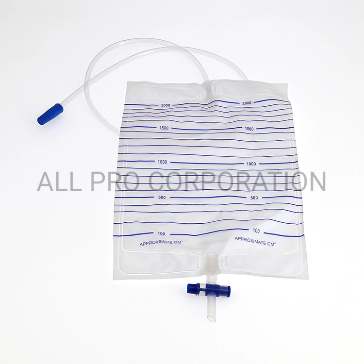 Medical Hospital Pushing Cross Valve Outlet Urine Collection Drainage Bag