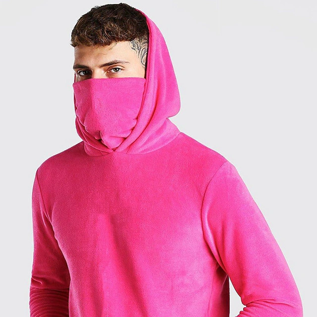 Wholesale/Supplier Custom Logo Masked Hoodies Fashion Oversize Hoodies Sports Solid Long Sleeve Winter Hooded Sweatshirts Men Clothing