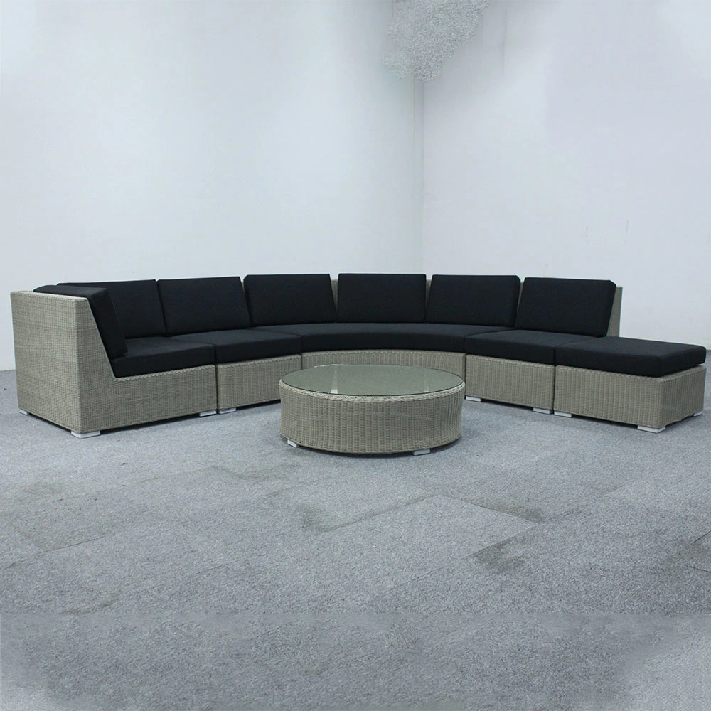 Modernos muebles de mimbre Rattan Casual combinación de tejido impermeable Jardín Sofá