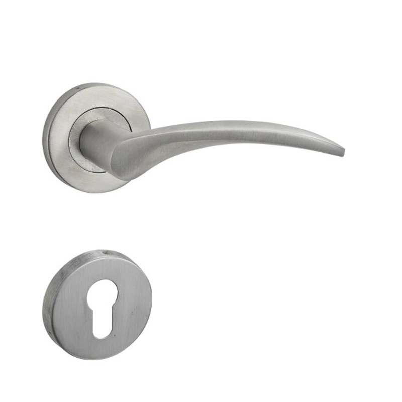 Silver Entry Stainless Steel Precision Casting Door Lever Handle for Bedroom Office