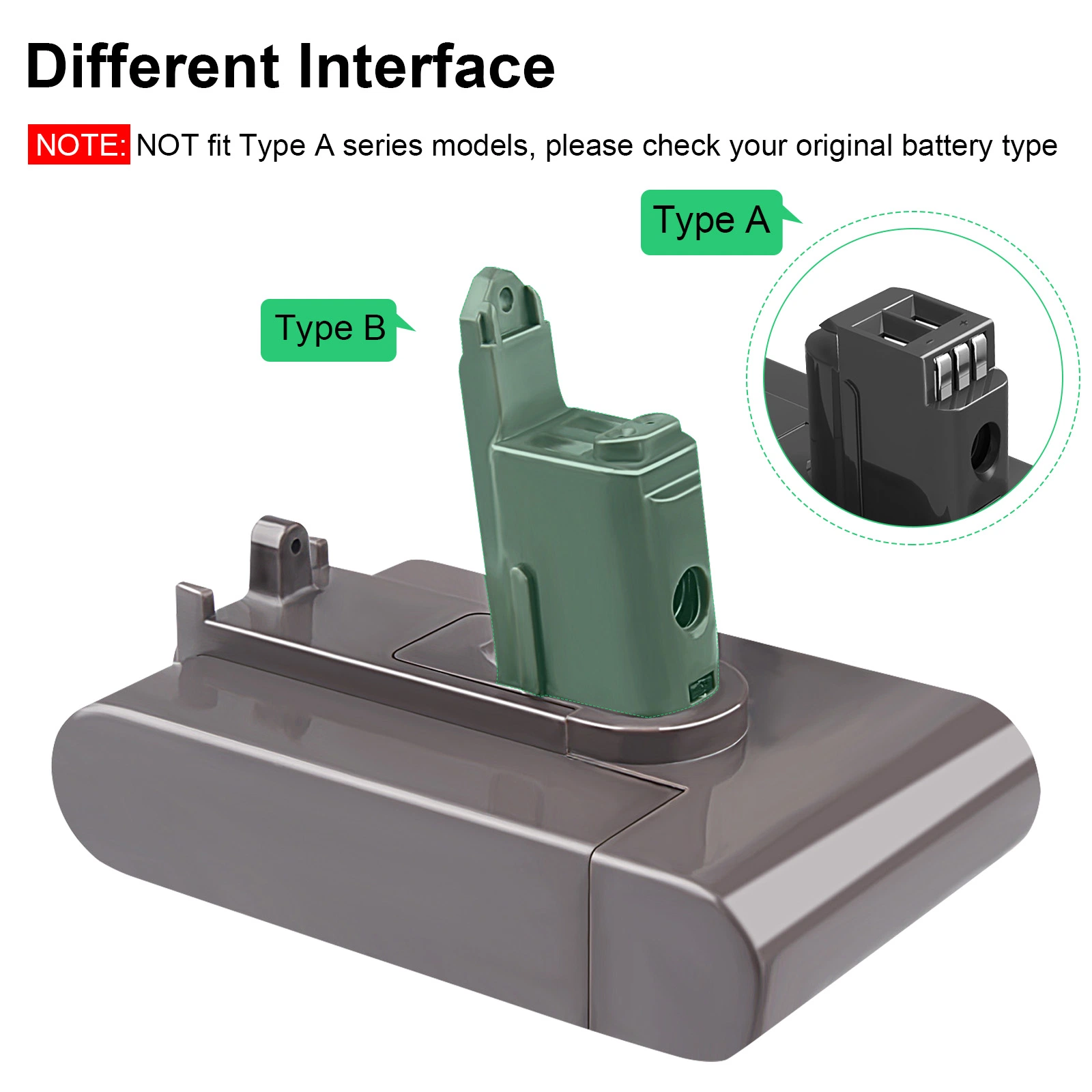 Batterie lithium-ion rechargeable pour aspirateur Dyson DC34 22.2V 5000mAh Remplacement