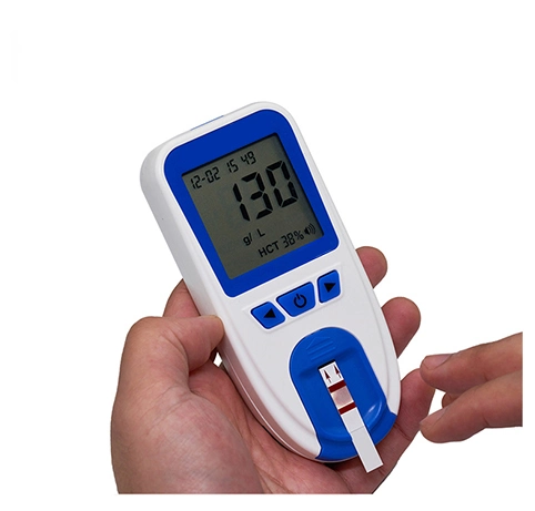 Nuevo analizador de hemoglobina tira de prueba de diabetes batería eléctrica sangre azul Máquina de prueba de hemoglobina