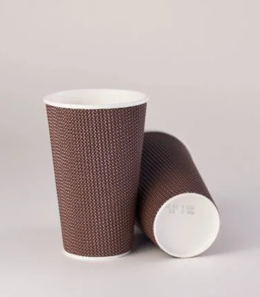 Revestimiento de doble Rizo Compostable acuosa Una sola pared de vasos de papel desechables