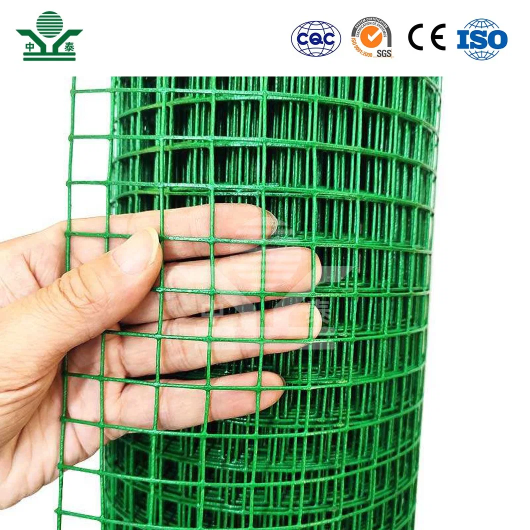 Zhongtai Wire Mesh Fence PVC Coated Welded Wire Mesh Roll 25.4 X 12.7mm Green Wire Mesh Fencing Rolls China Manufacturing PVC Coated Welded Wire Mesh for Garden