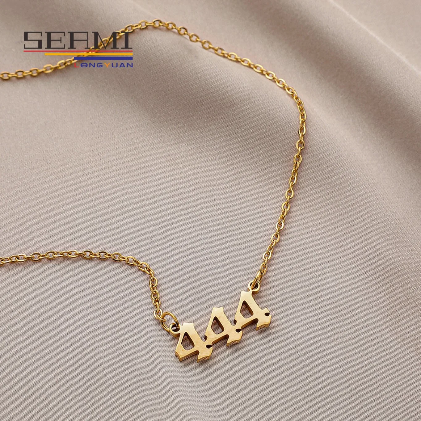 Custom Gold Chain Letter Name Angel Number Necklace Design