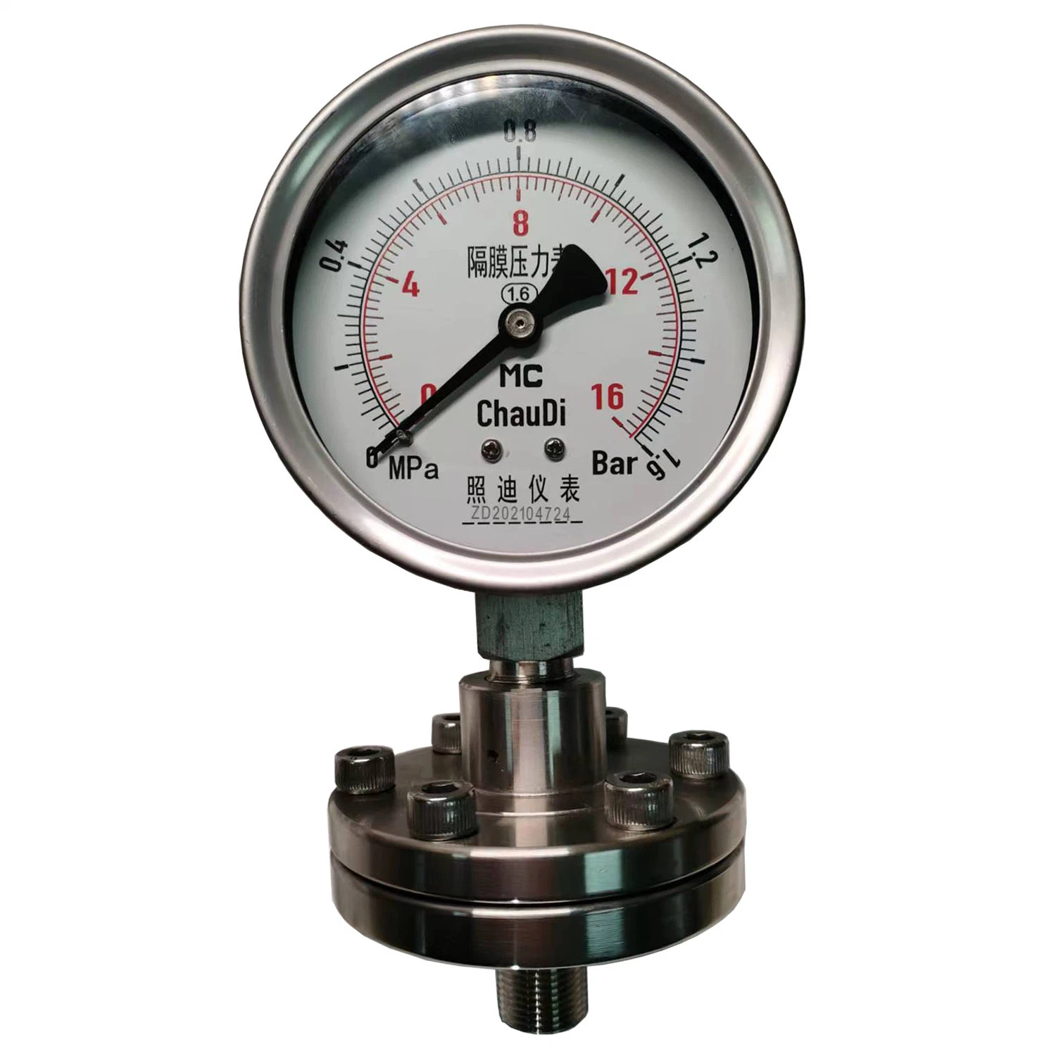 CE Certified Bourdon Tube Stainless Steel Pressure Gauge for Natural Gas