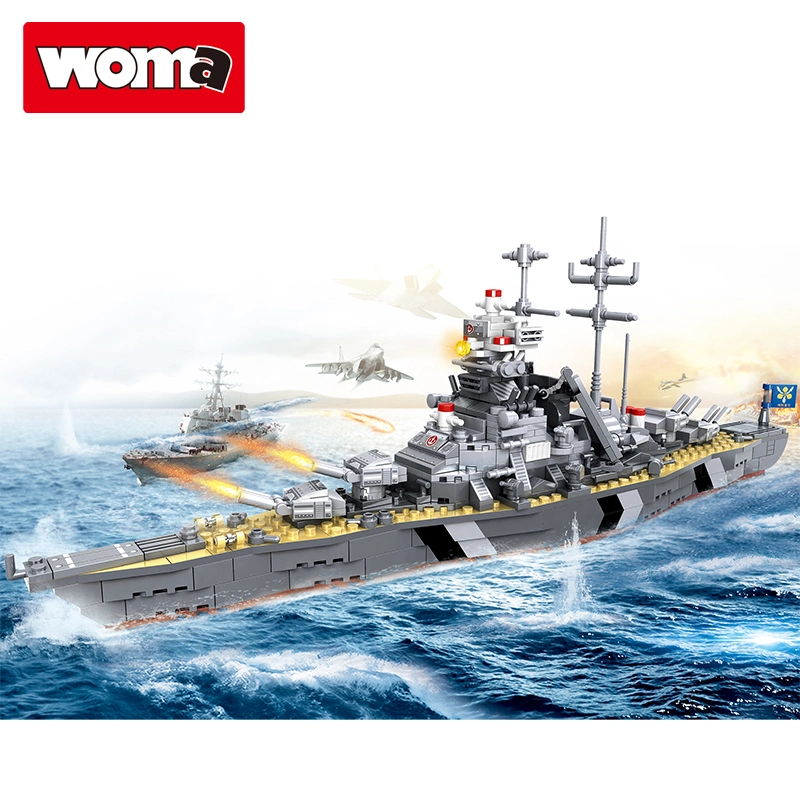Woma Spielzeug Hersteller Schlachtschiff Modell Kriegsflotte Schiff Schlacht Schiffe Modell pädagogische Bausteine Puzzle-Spiel Spielzeug DIY Kinder Spielzeug