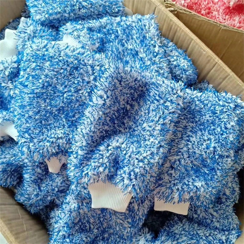 Free Samples Microfiber Car Wash Mitt Plush Cleaning Premium Scratch-Free Car Wash Gloves