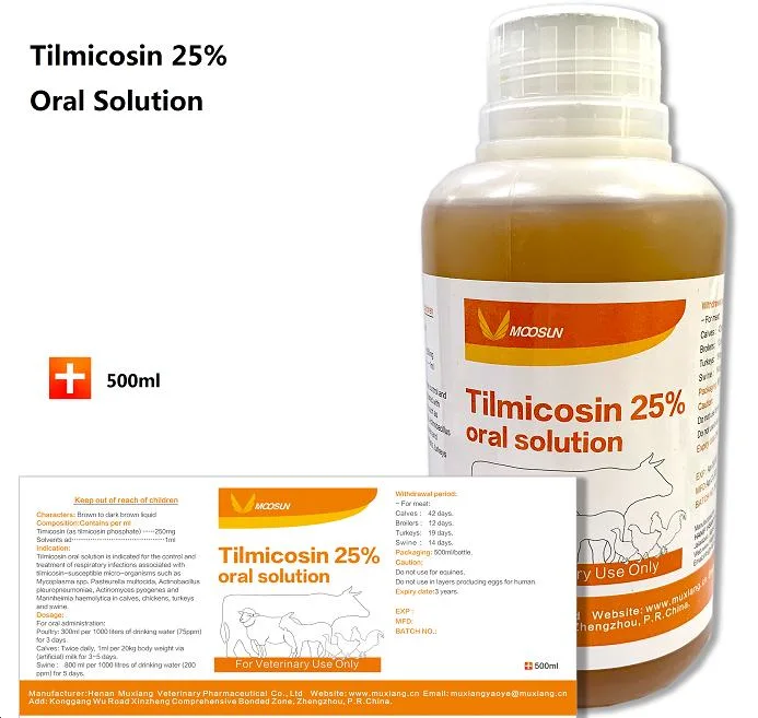 Tiermedizin 25% Tilmicosin Oral Solution Tiergesundheit 10%