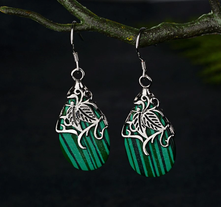 New Creative Green Striped Abalone Shell Earrings