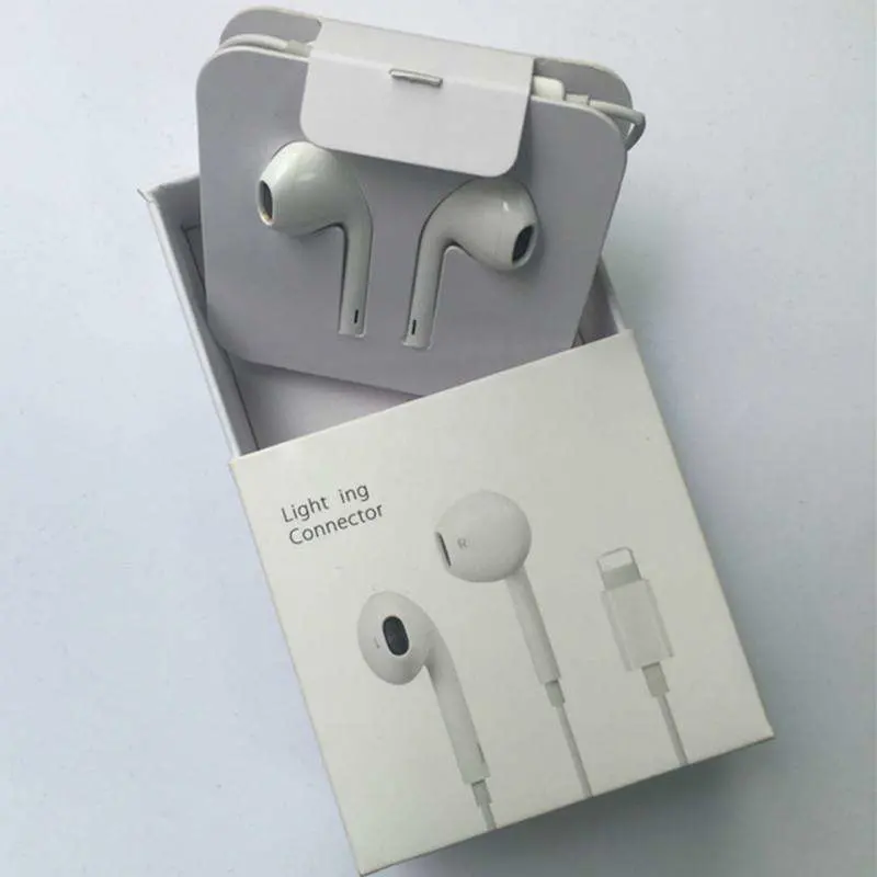 Für iPhone 7 in Ear Stereo Lighting Kopfhörer mit Mikrofon Kabelgebundenes Bluetooth-Headset für iPhone 8 7 Plus