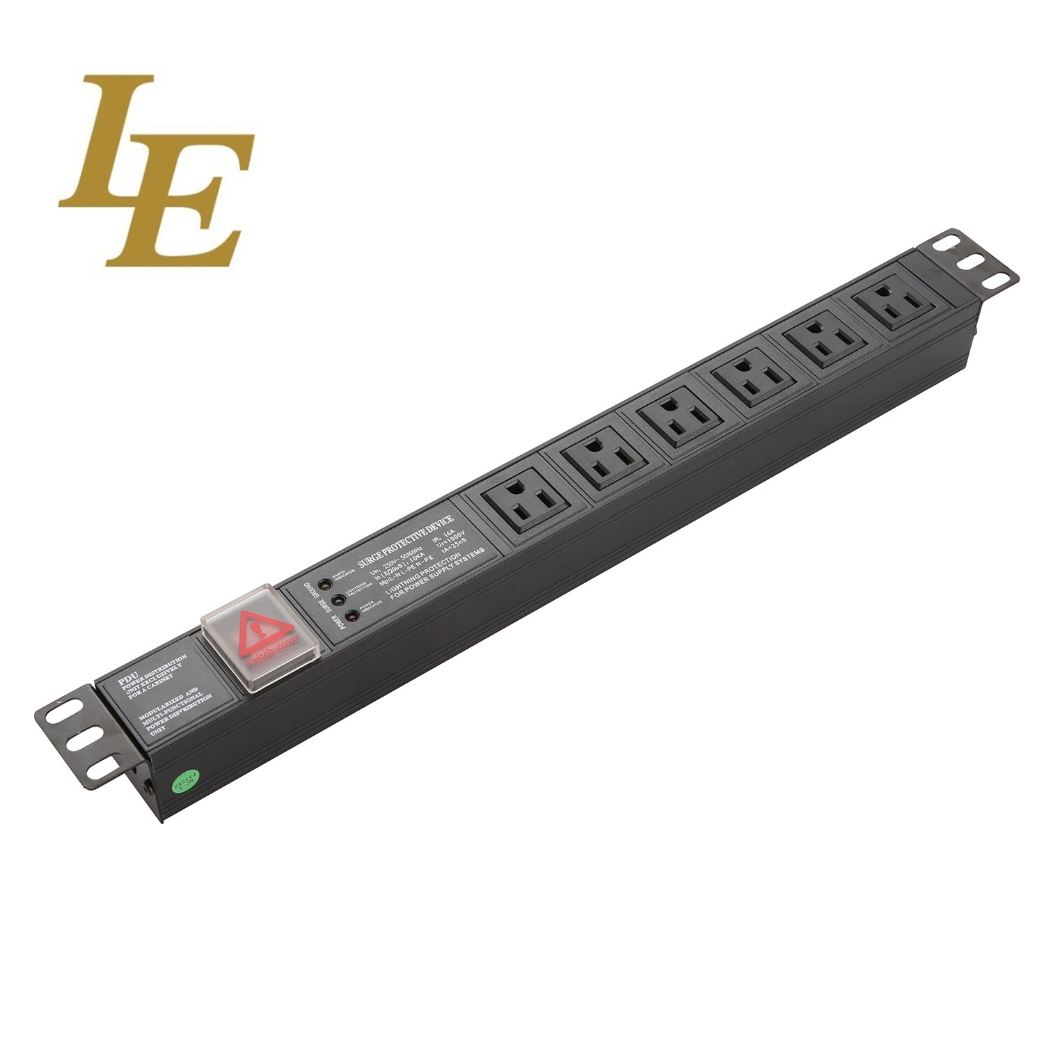 Le Wholesale/Supplier 19inch 1u Alu USA Type PDU 8 Power Outlet with Switch 110V 220V