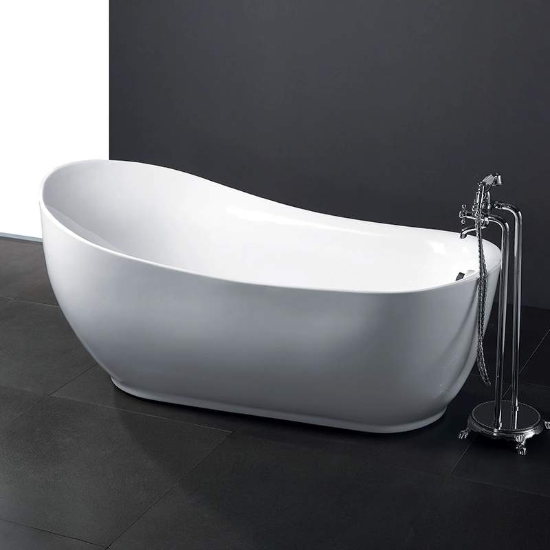 Modern Hotel Project Luxury Oval Freestanding Bath Tub Bathroom Solid Surface Acrylic One Person Soaking Bathtub