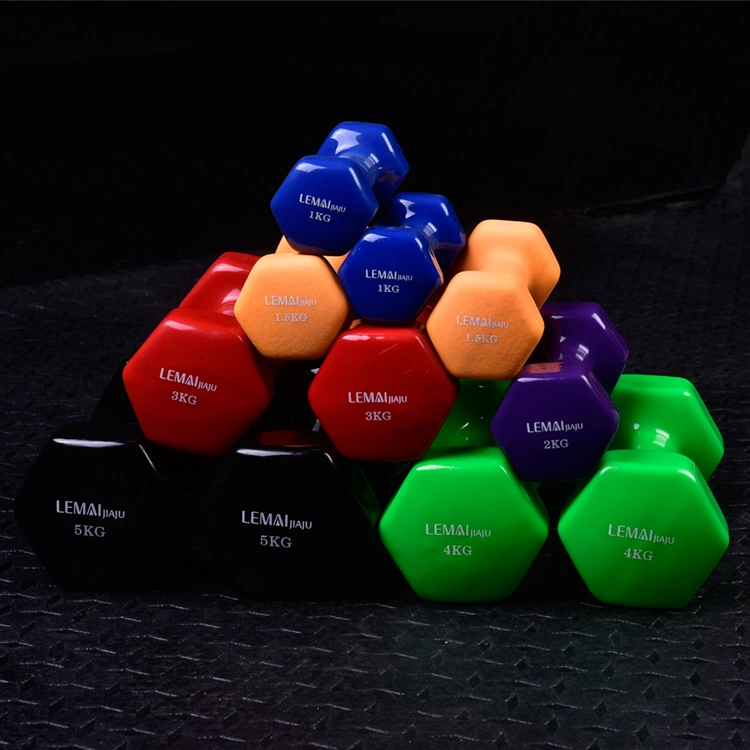 Venta en caliente equipos de fitness para la mujer Entrenamiento de fuerza Weitightlivitng vinilo Dumbbell hexagonal