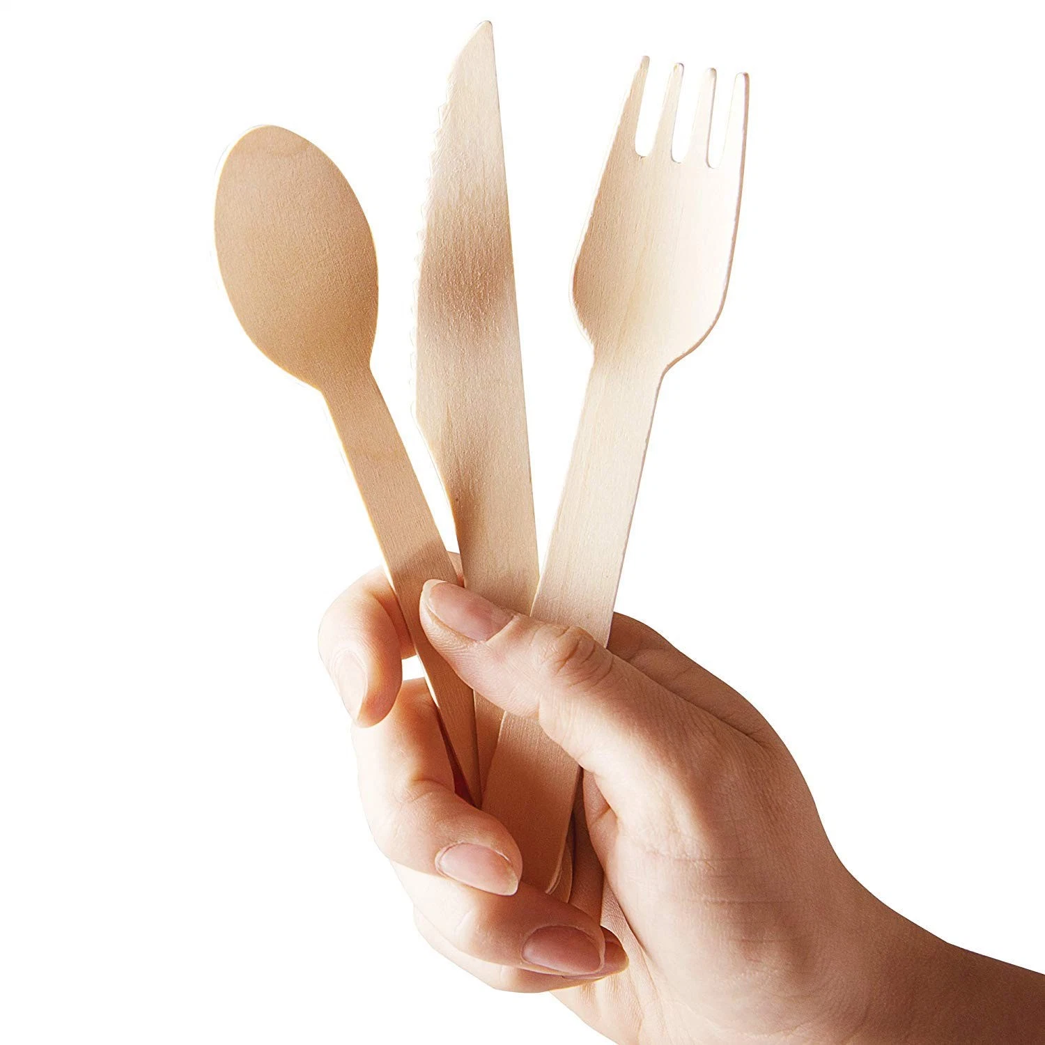 Biodegradable Flatware Sets Picnic Party BBQ Wooden Disposable Cutlery Set