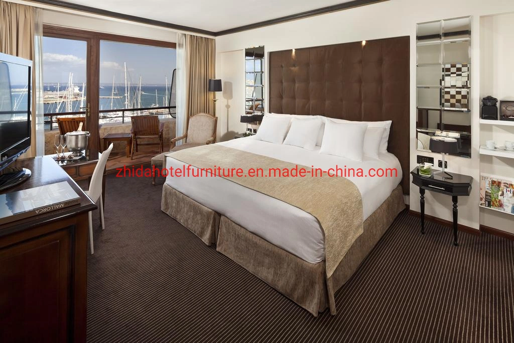 Hotel mobiliário de quarto barato Hotel Apartamento Villa mobiliário usado vivo Quarto Quarto Velvet cabeceira cama king size