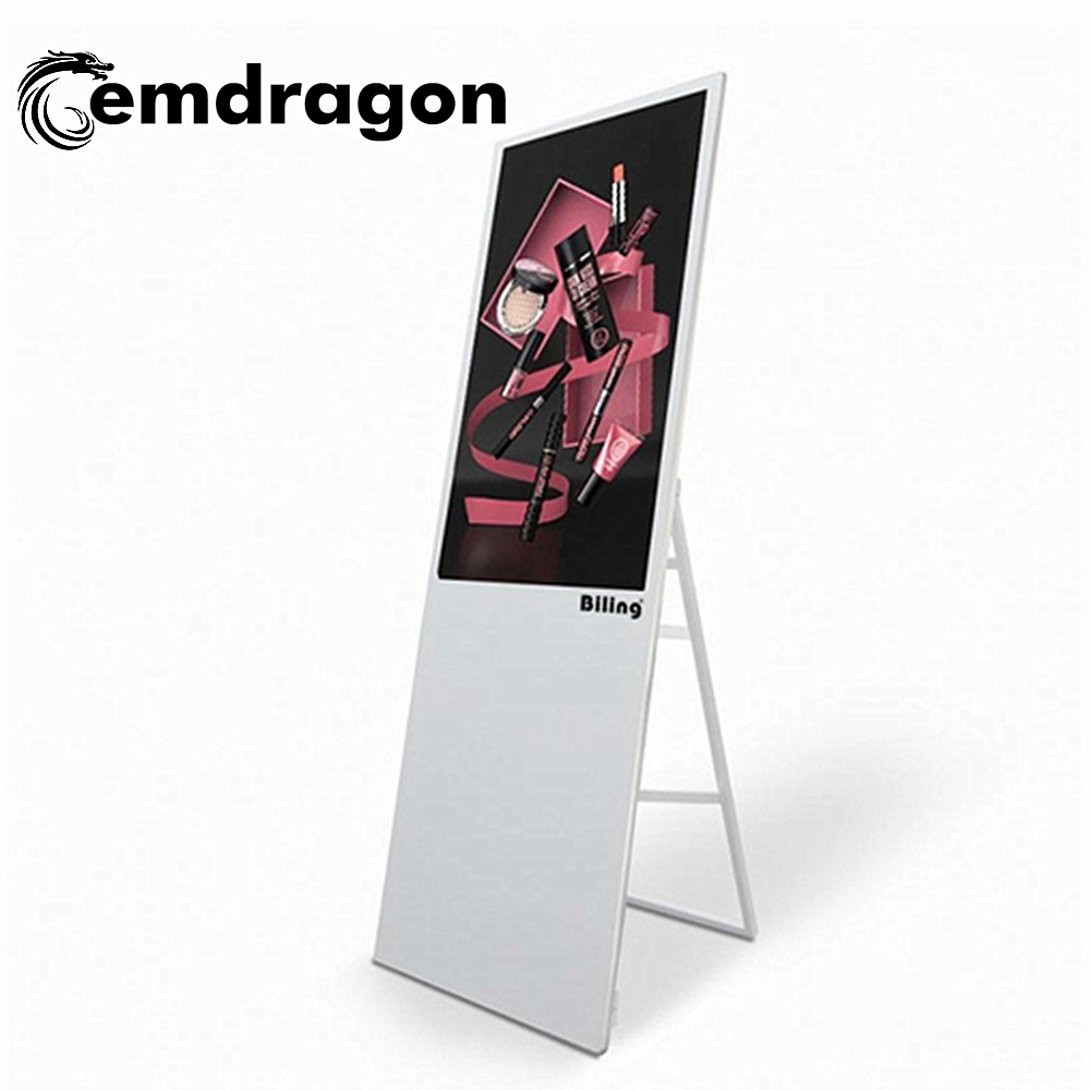 Network Version 32 Inch Slim Advertising Kiosk Android Portable LCD Digital Signage Used for Shopping Malls