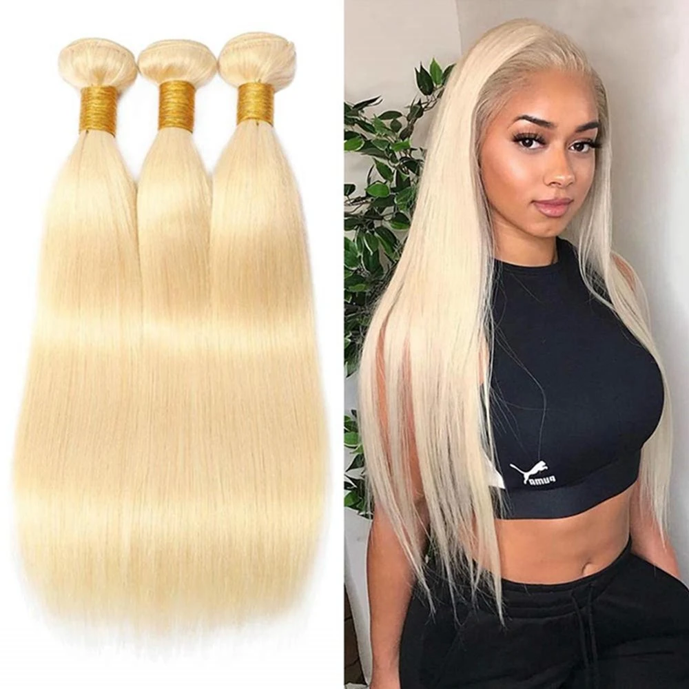 Kbeth Wholesale/Supplier Fashion 100 Human Hair Virgin Remy Brazilian Blond Hair Straight Hair 613 Bundles 613 Weft Original Factory Wholesale/Supplier