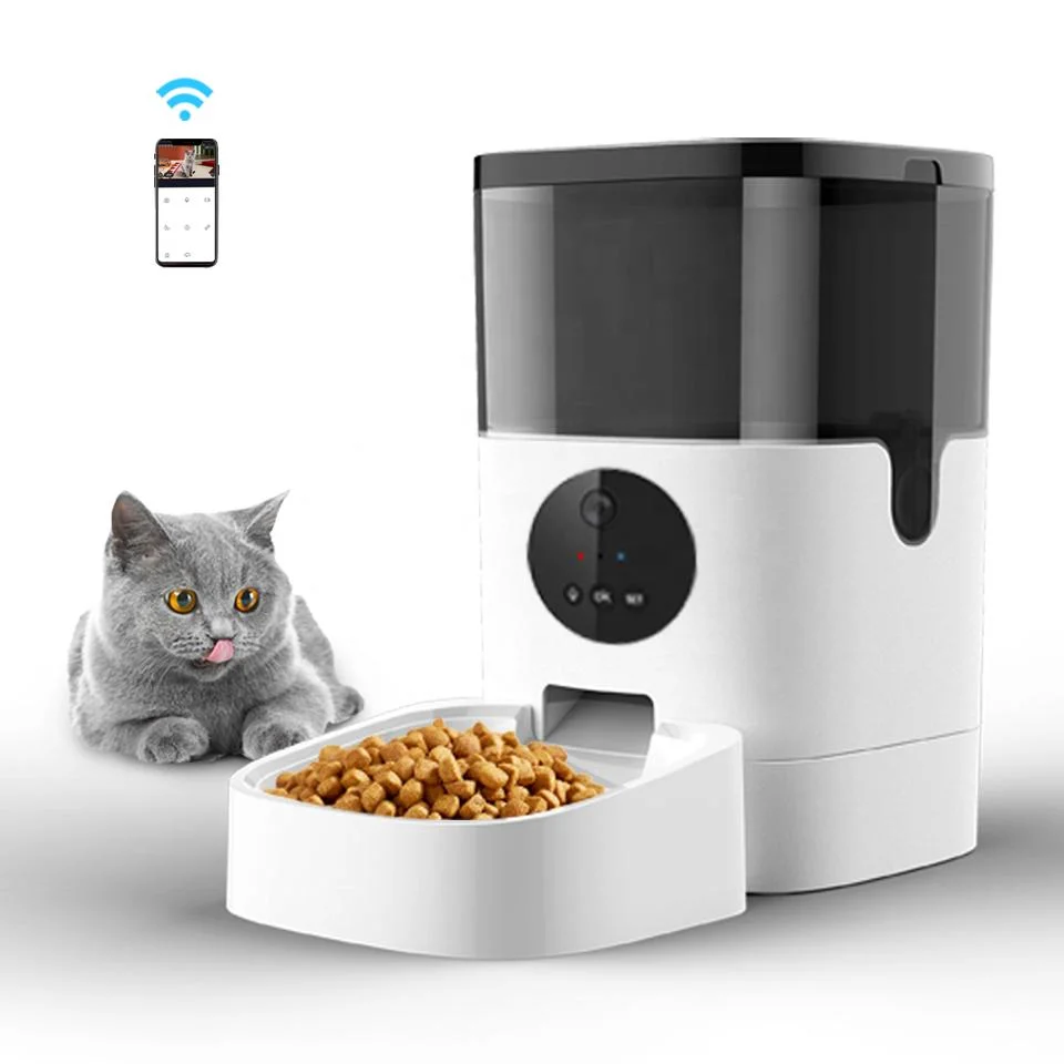 Vendedor de topo 6L cão de estimação Automática Inteligente do Alimentador Alimentador automático de alimentador Pet Cat Pet Food dispensador com a gravação