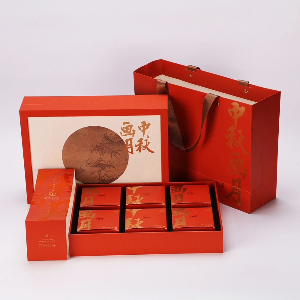 Custom Upmarket Highend Gift Packaging Box Bronzing Logo Paper Bag Fancy Paper Box