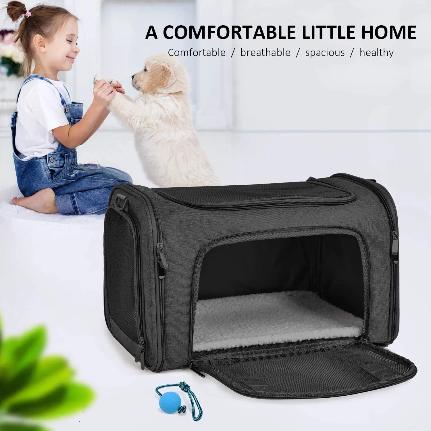 Transport portable respirable extérieur pour chien de compagnie de 15 kg Sac