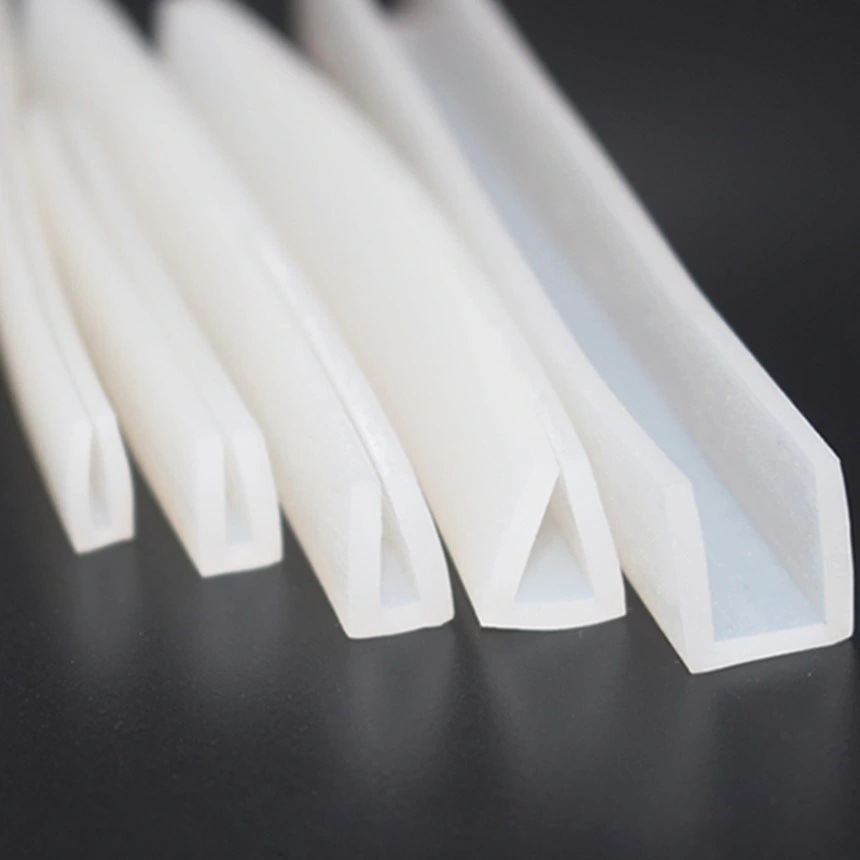 Transclucent Silicone U Section Rubber Strips Edge Protection