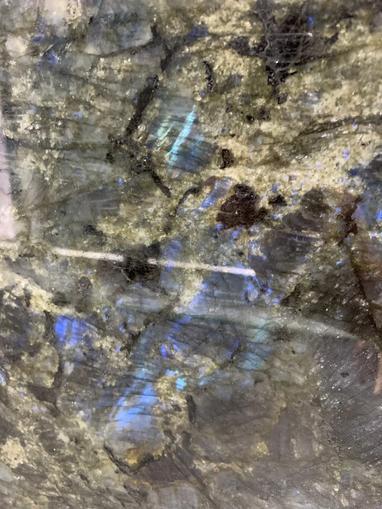 Labradorita azul brillante de piedra con lujo de buena calidad de diamante azul